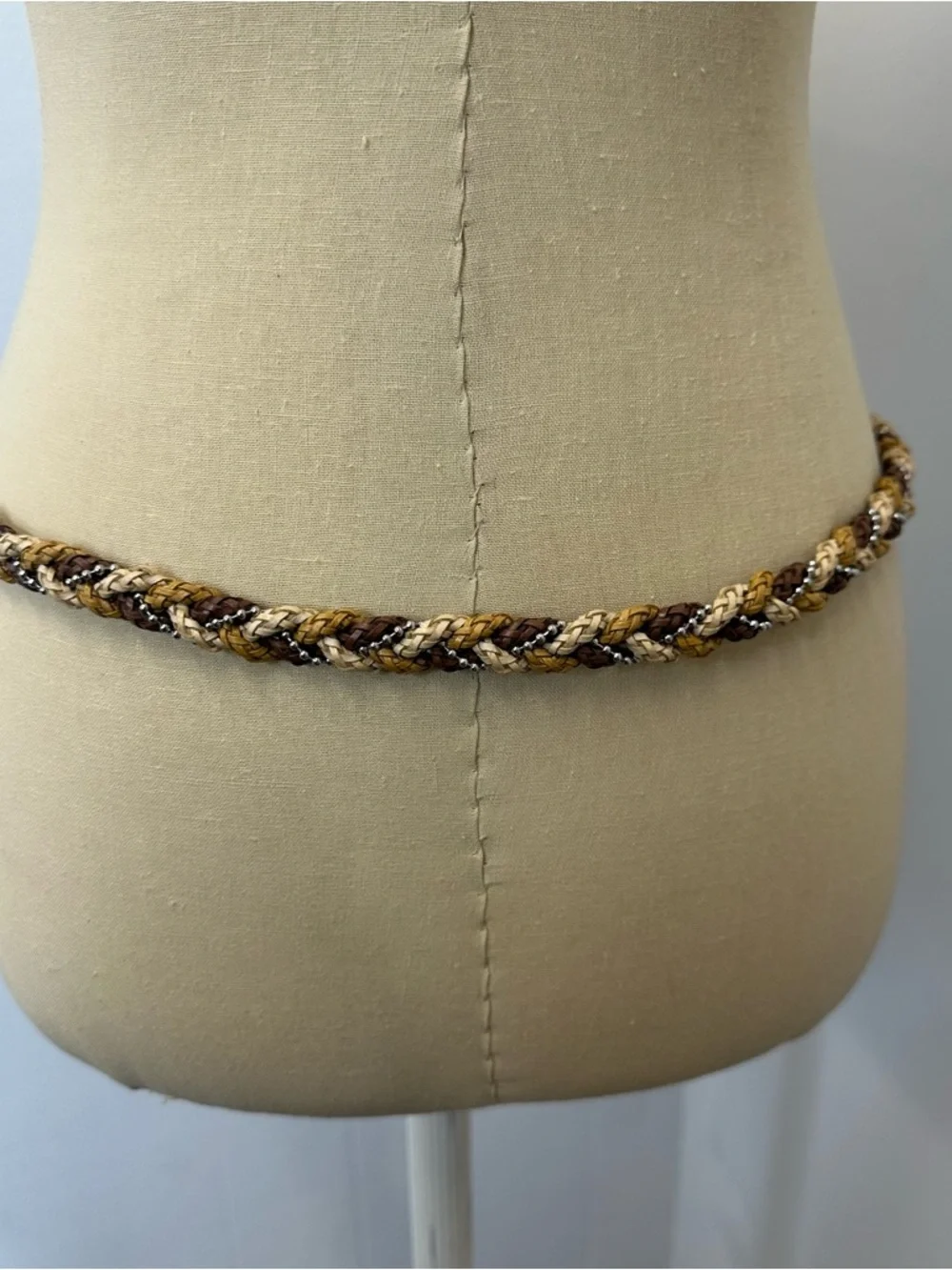 Braided Rope Chain Waist Belt in Brown and Gold - Picture 5 of 8